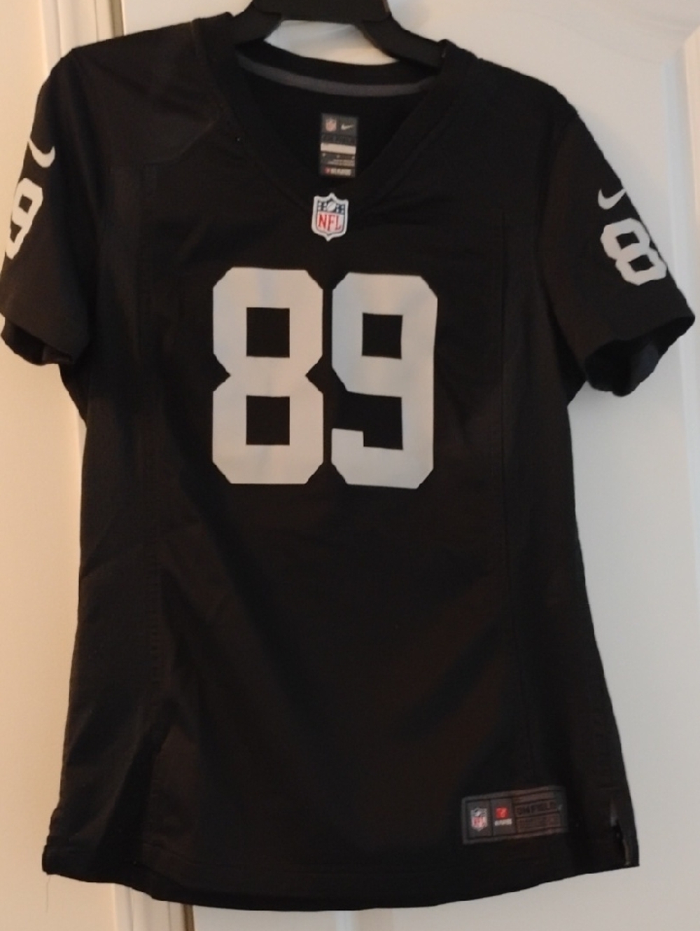 NFL Women's Black Jersey with White 89 Numbering